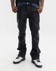 Purple Jeans Coated Flare Black