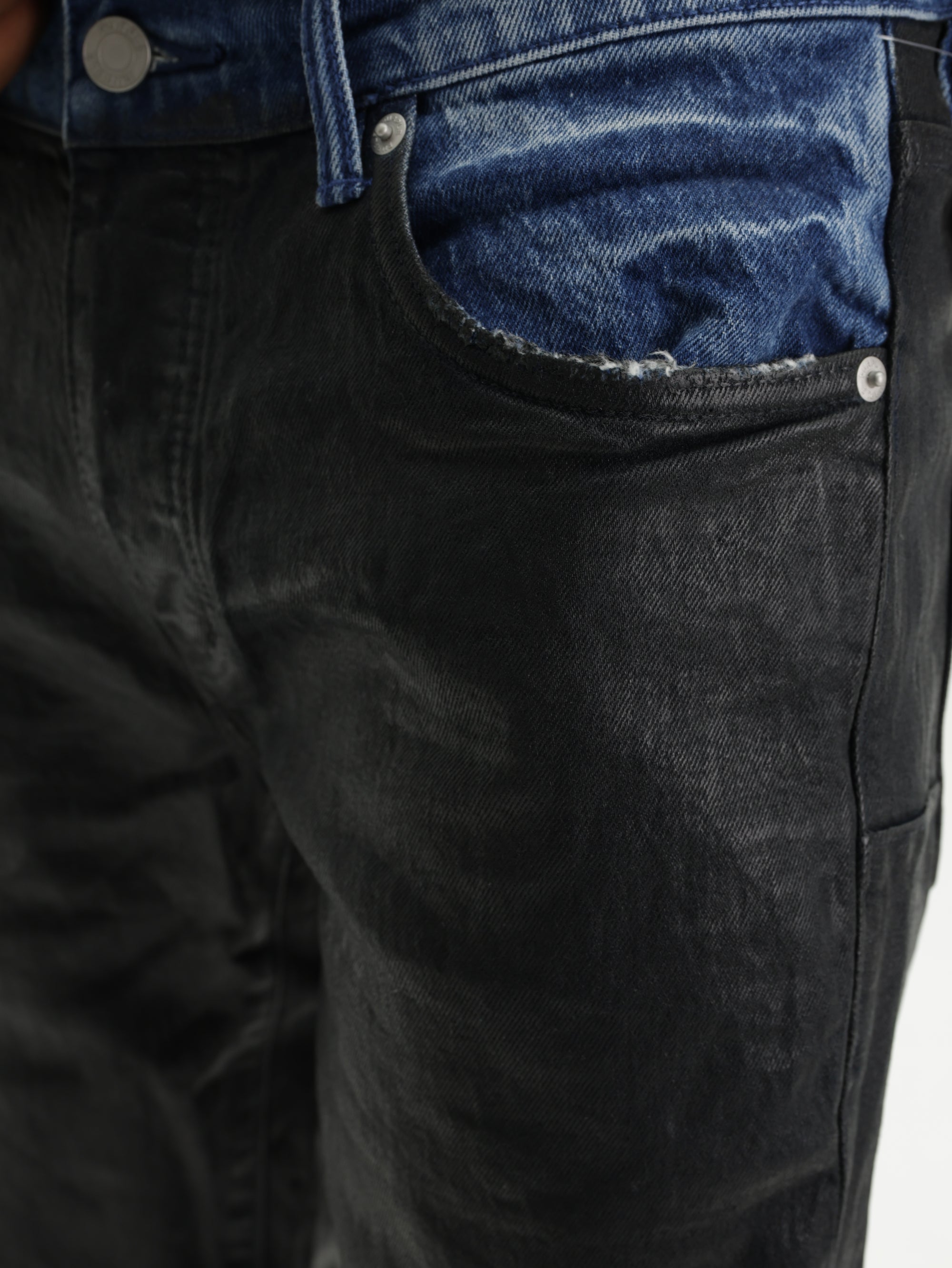 Purple Jeans Coated Flare Black