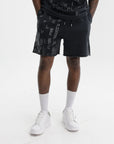 Purple Shorts Hwt Fleece Raw Hem Black