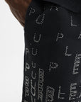 Purple Shorts Hwt Fleece Raw Hem Black