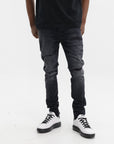 Purple Jeans Skinny Flock Dipped Black