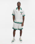 Casablanca Shirt Cuban Collar Montagne Ondulee White