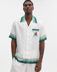 Casablanca Shirt Cuban Collar Montagne Ondulee White