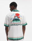 Casablanca Shirt Cuban Collar Montagne Ondulee White