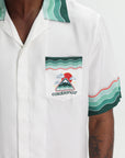 Casablanca Shirt Cuban Collar Montagne Ondulee White