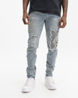 Purple Jeans Skinny Beaded Indigo