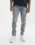 Purple Jeans Skinny Beaded Indigo
