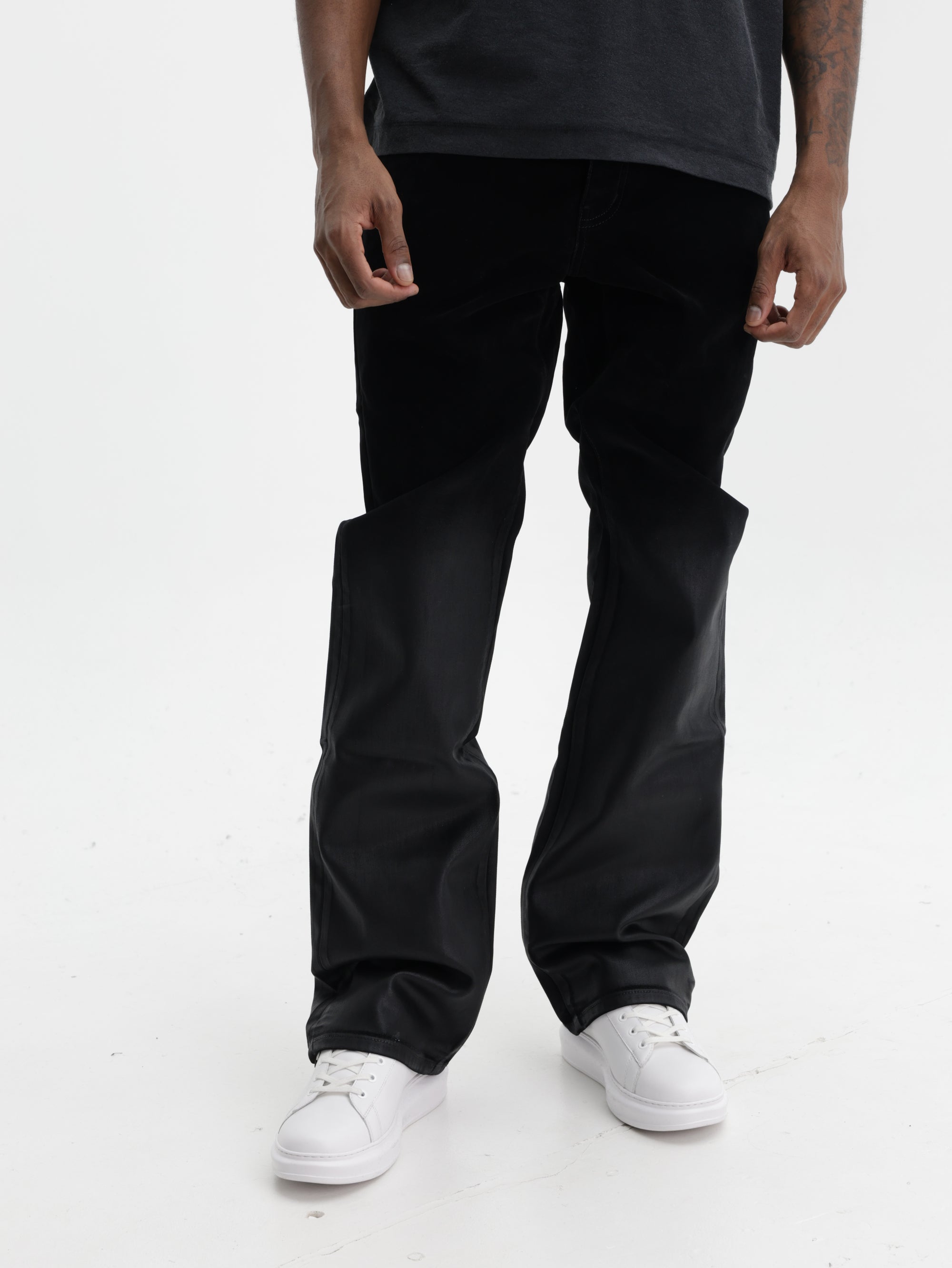 Purple Jeans Flock Dipped Black