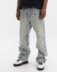 Purple Jeans Bead Splatter Indigo