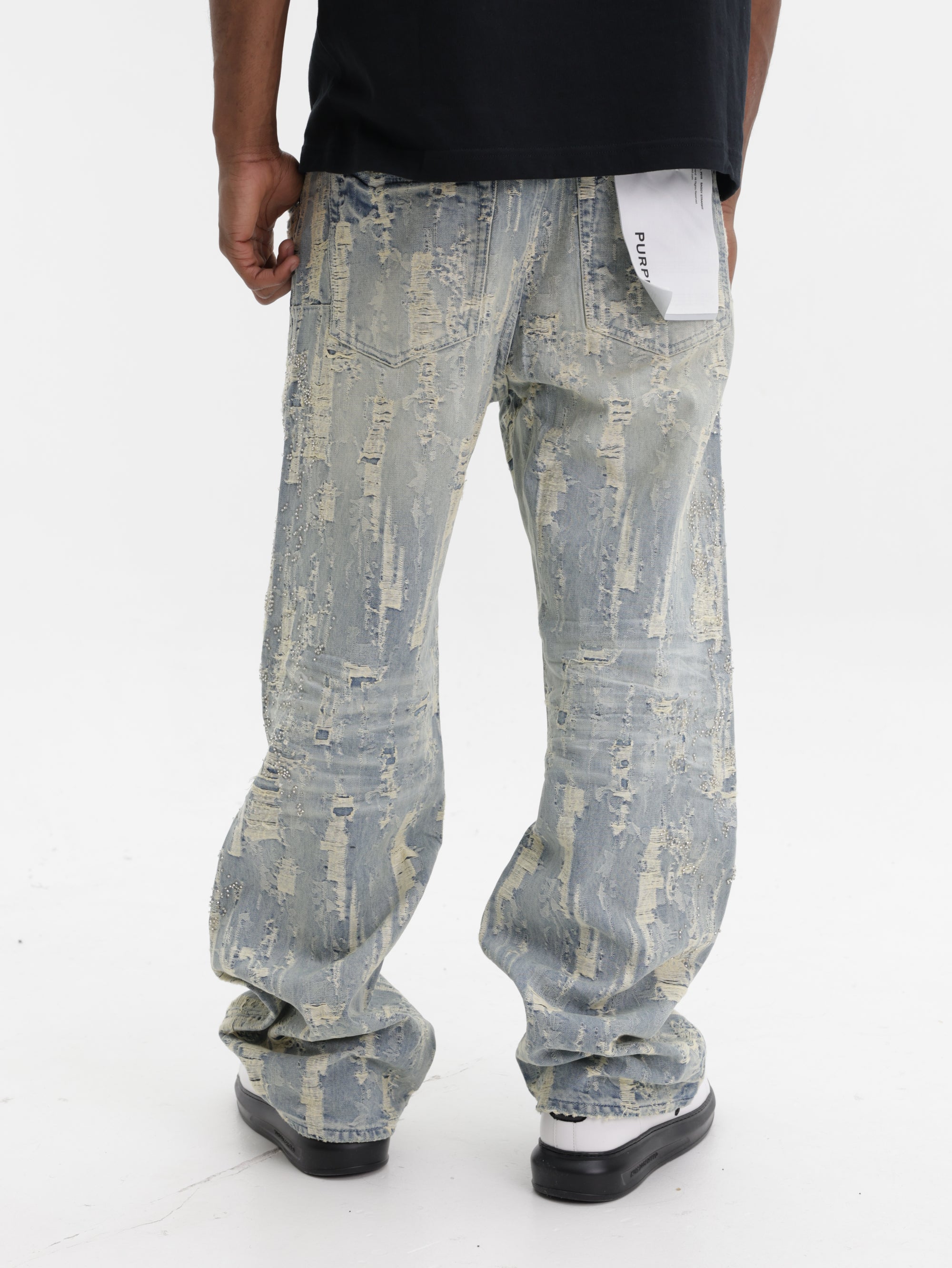 Purple Jeans Bead Splatter Indigo