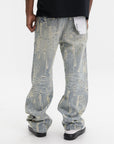 Purple Jeans Bead Splatter Indigo