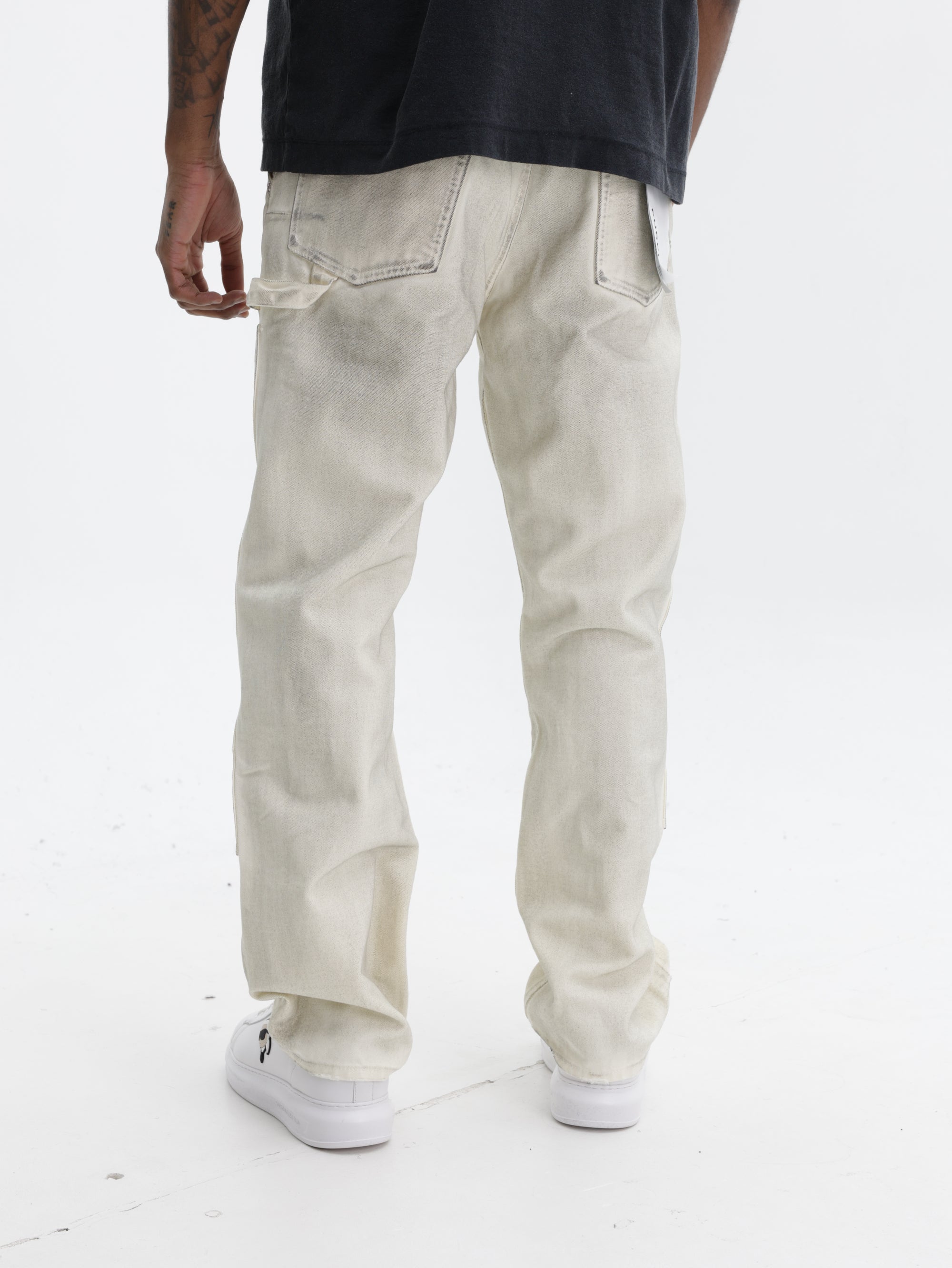 Purple Jeans Canvas Carpenter White