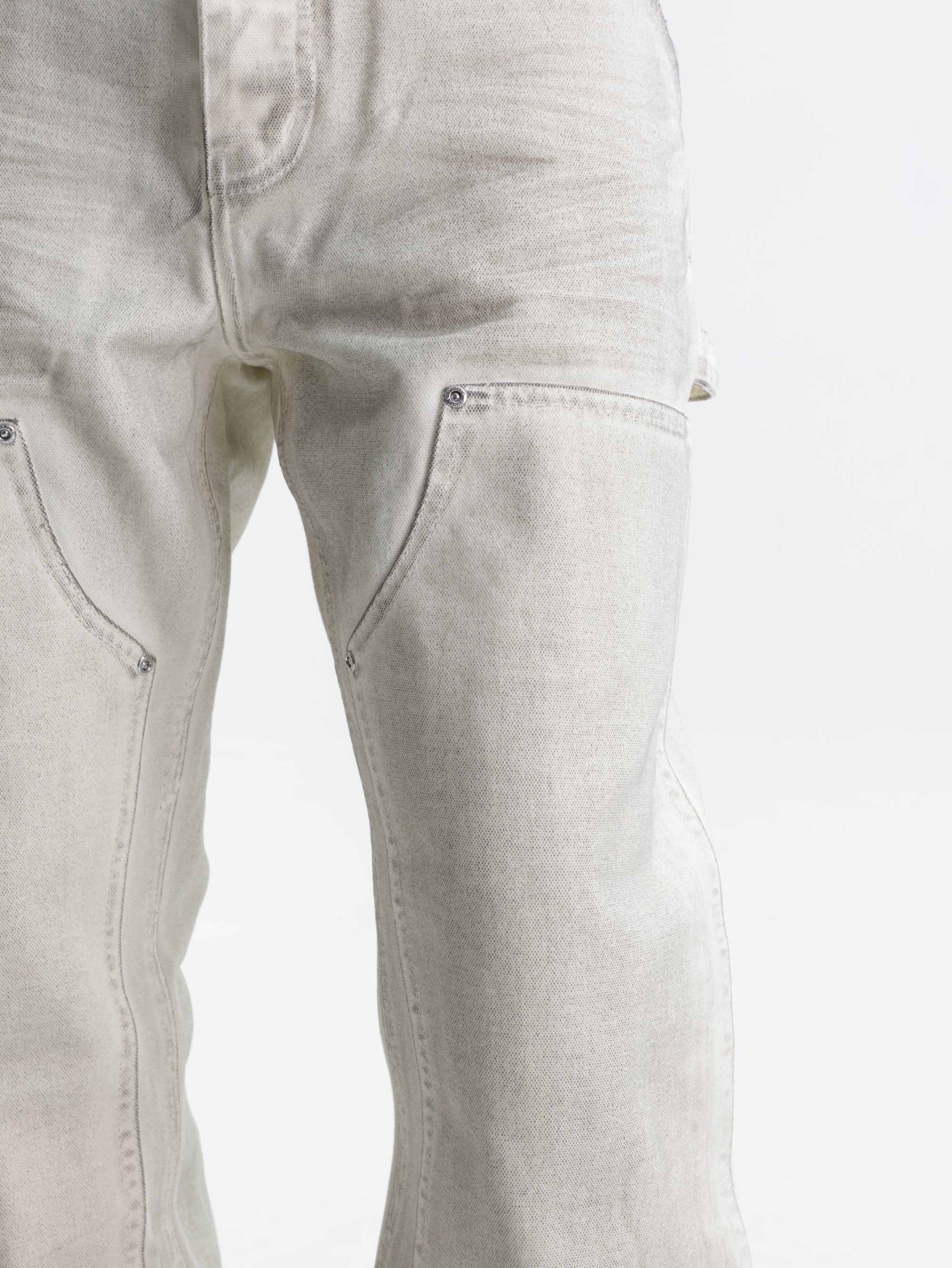 Purple Jeans Canvas Carpenter White
