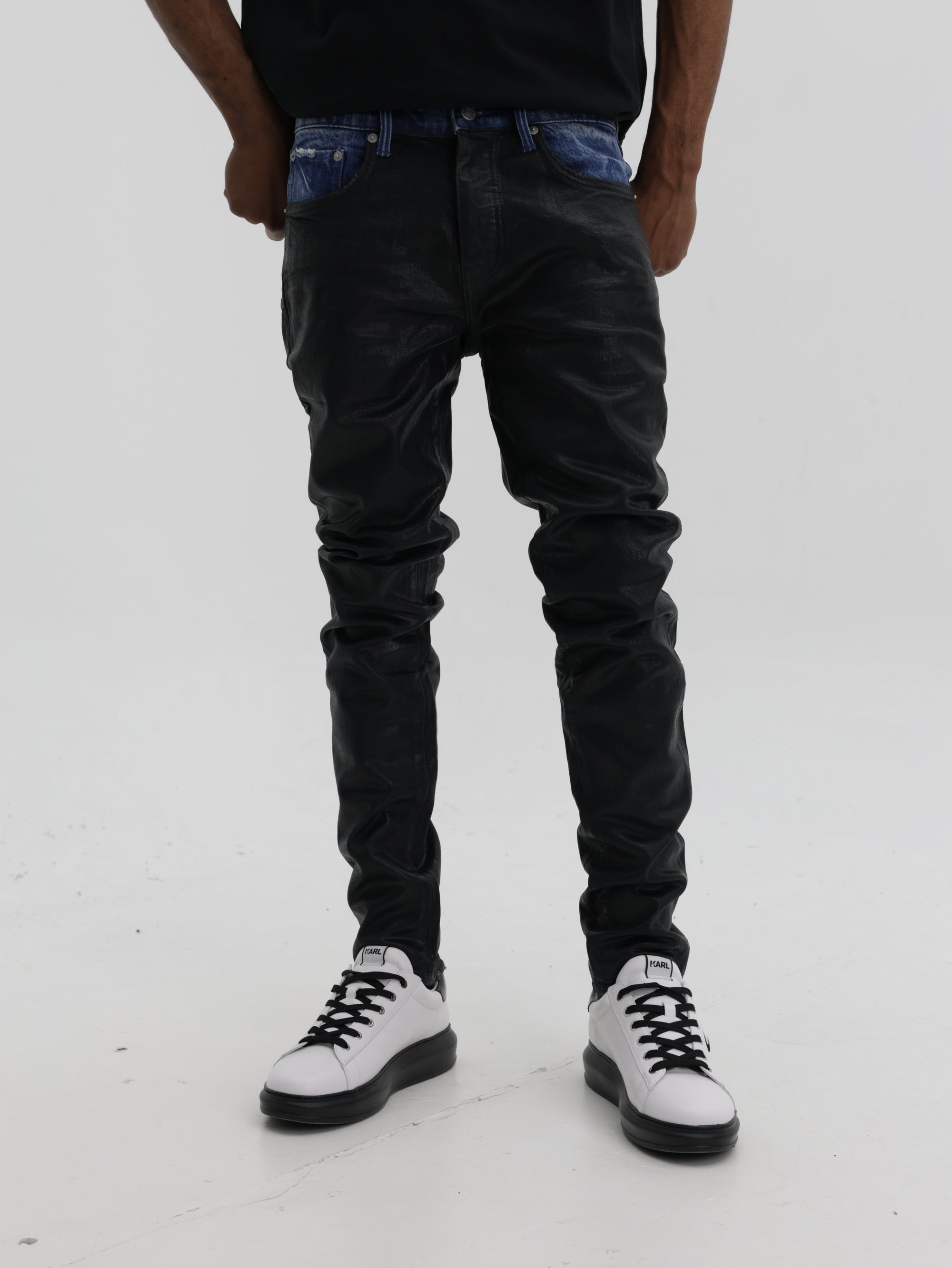 Purple Jeans Skinny Coated Black