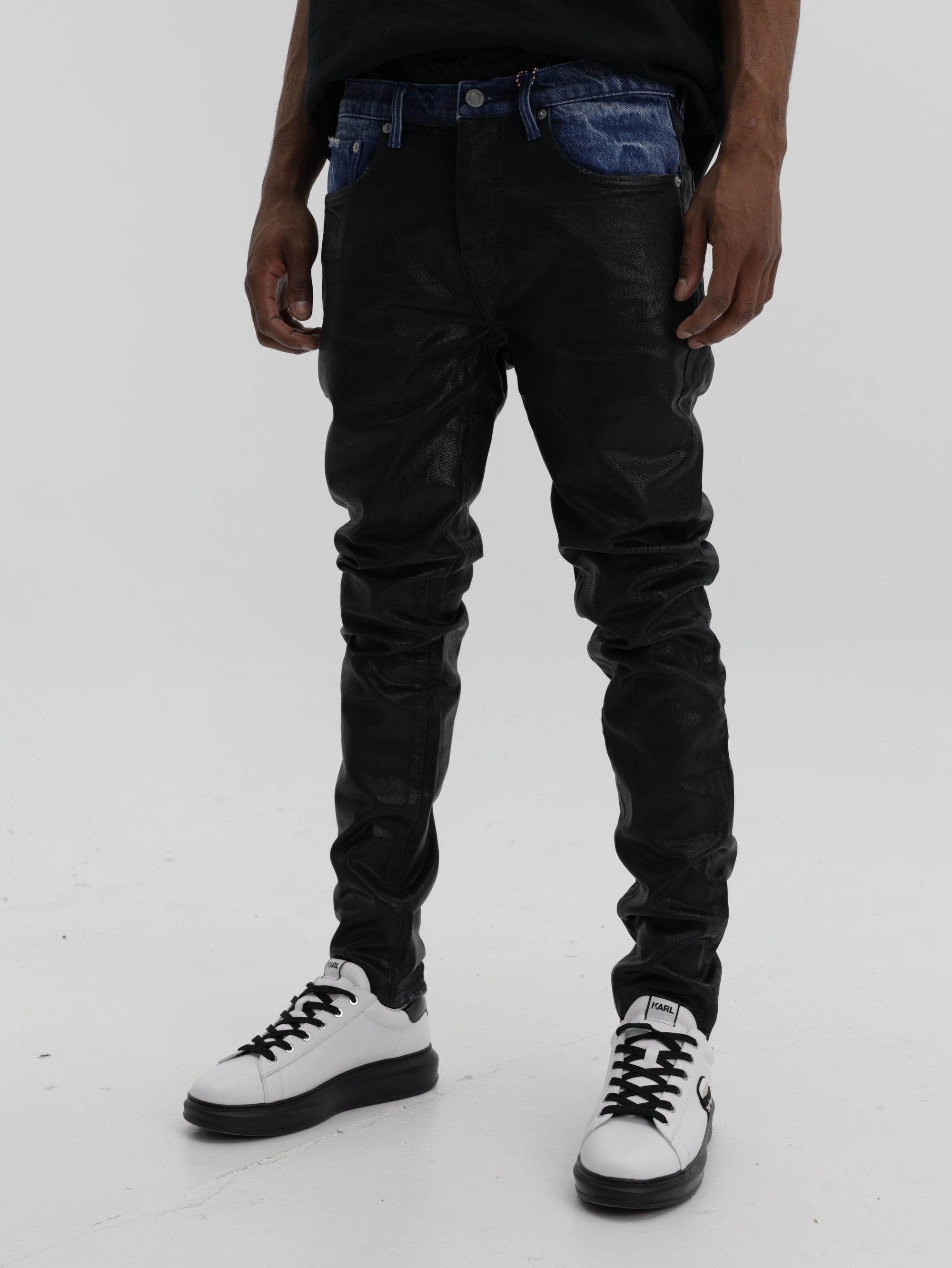 Purple Jeans Skinny Coated Black