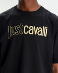Just Cavalli T-Shirt Logo Gold Mat Black