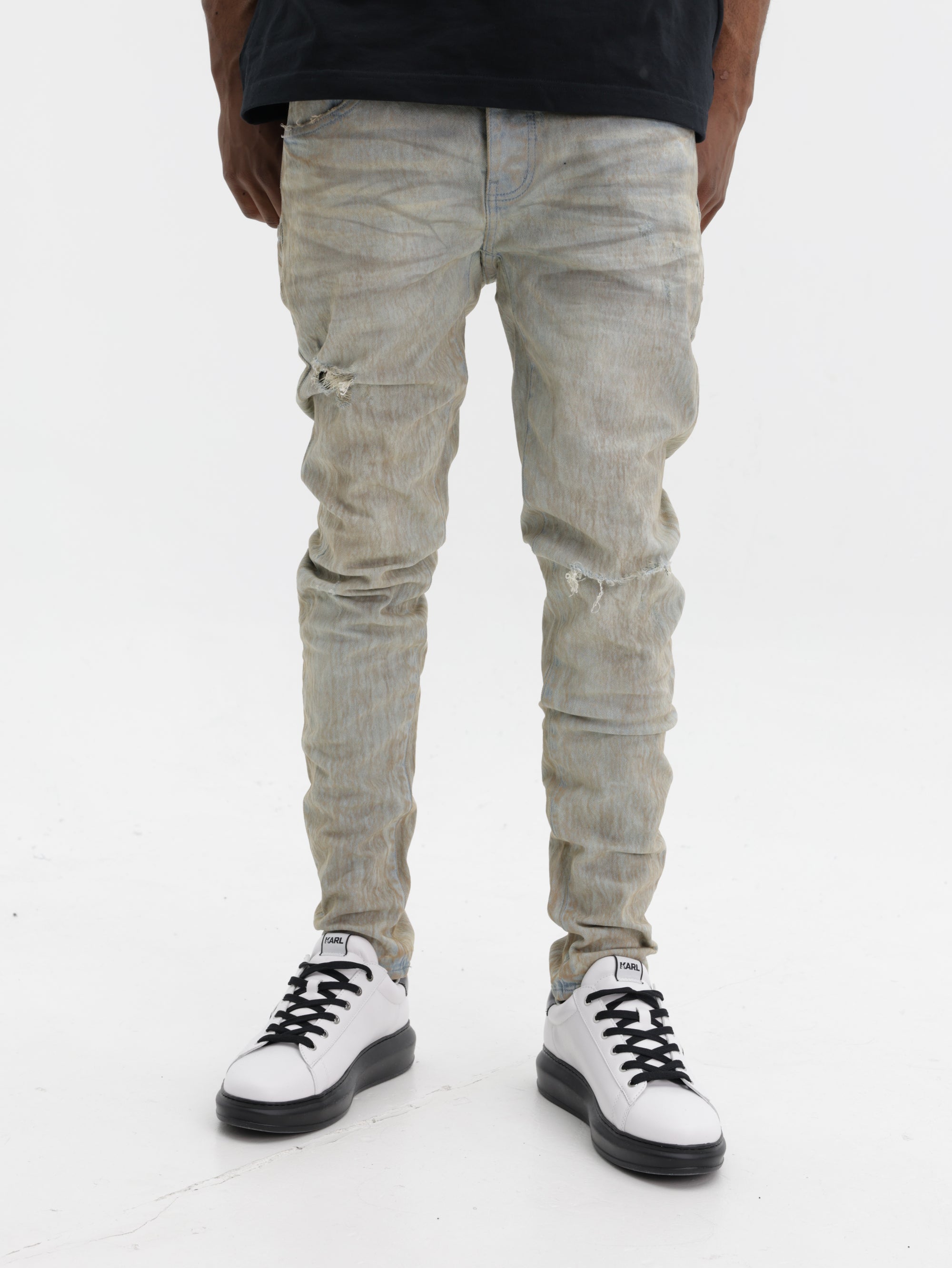 Purple Jeans Skinny Mud Tan