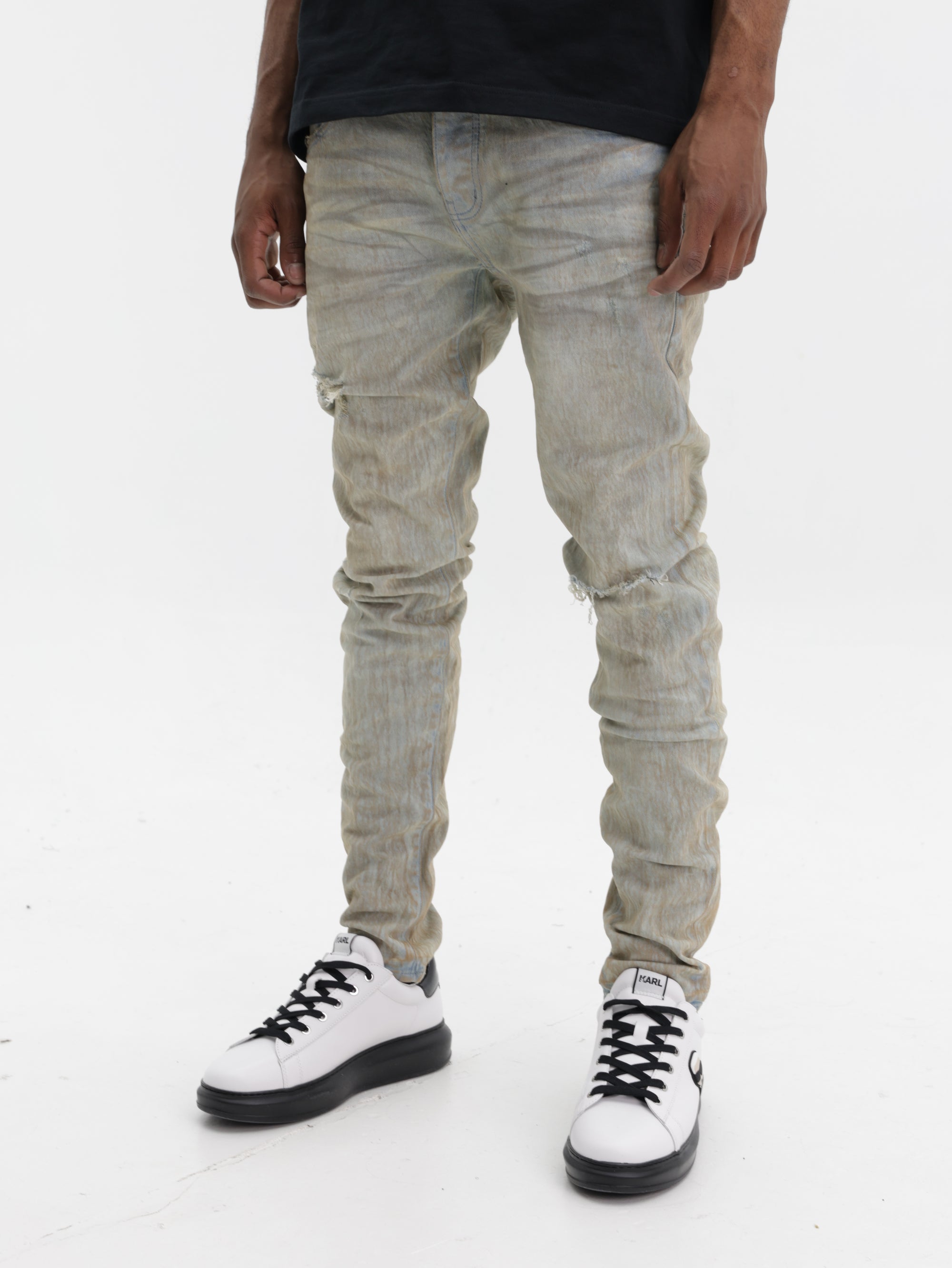 Purple Jeans Skinny Mud Tan
