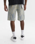 Purple Jeans Bead Splatter Indigo