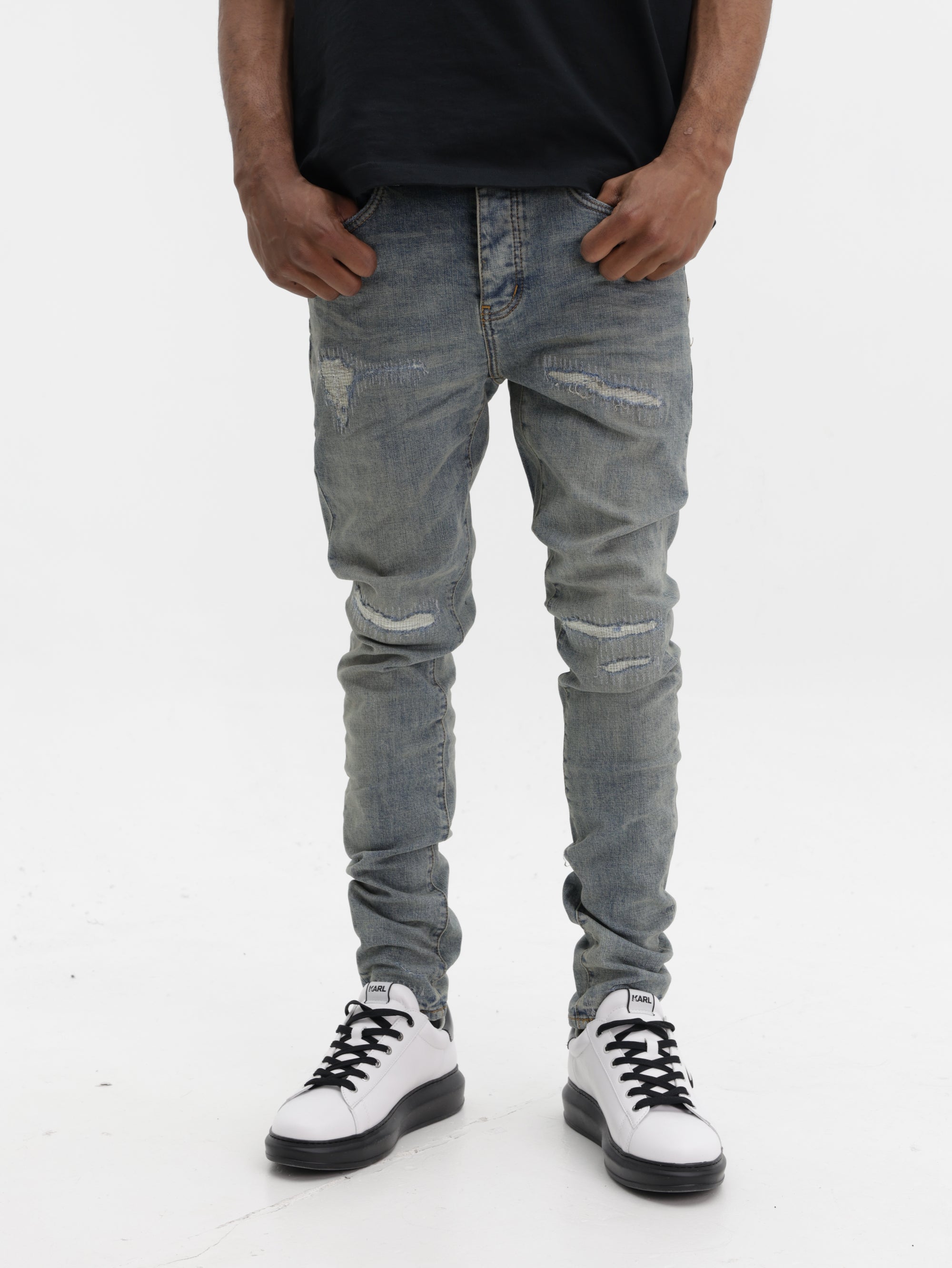 Purple Jeans Light Blue Vintage Indigo