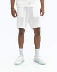 Casablanca Shorts Mesh Grey Knee Logo White