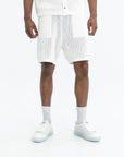 Casablanca Shorts Mesh Grey Knee Logo White