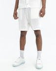Casablanca Shorts Mesh Grey Knee Logo White