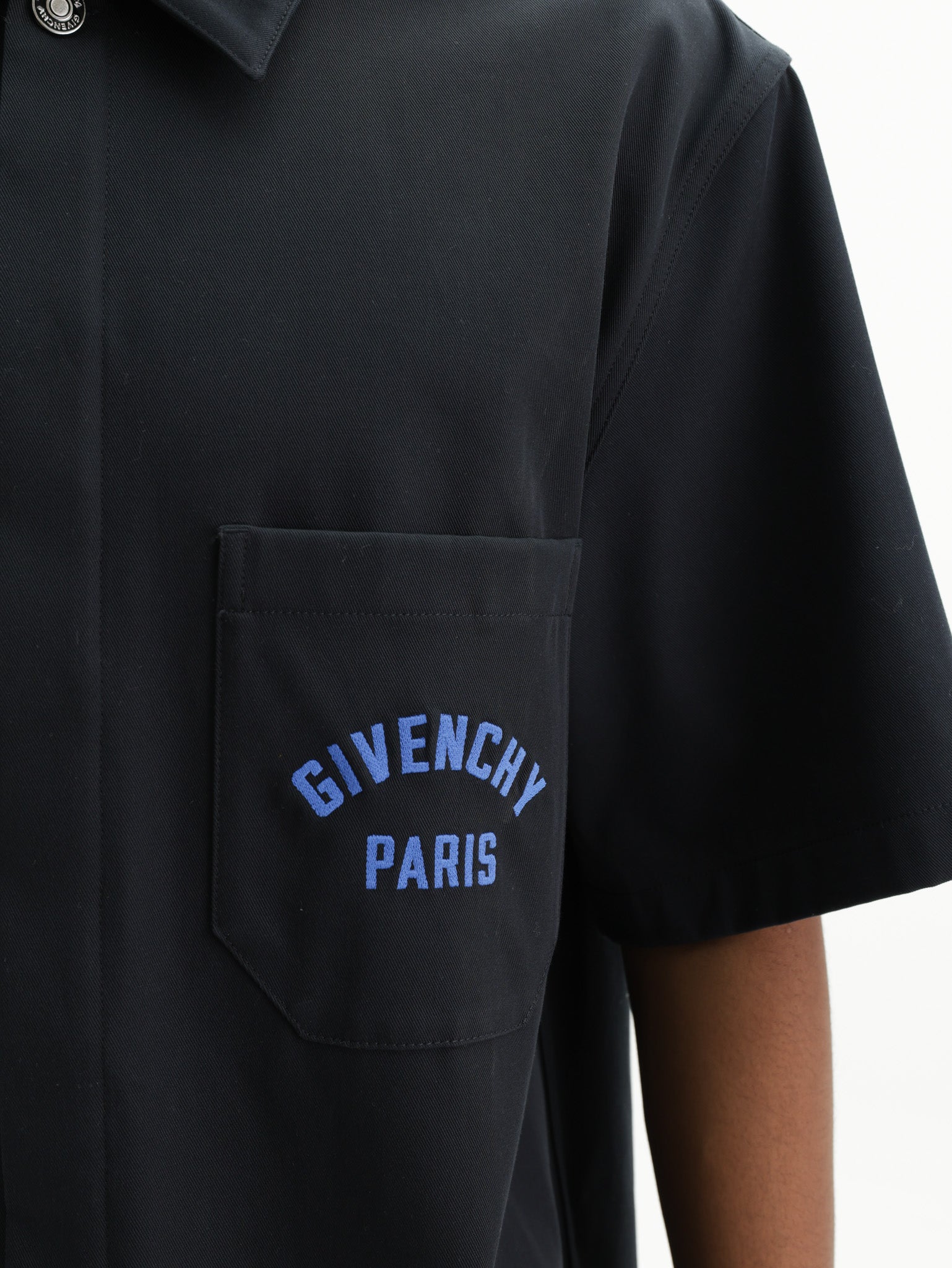 Givenchy Shirt Short Sleeve Logo Dark Blue – AL Capone Premium
