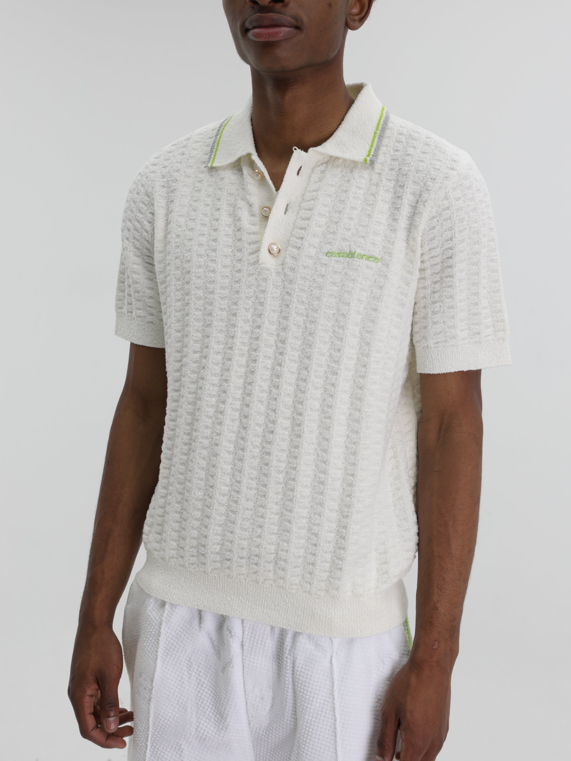 Casablanca Golfer Tennis Boucle Polo White