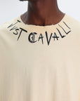 Just Cavalli T-Shirt Palm Neck Logo Cream