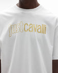 Just Cavalli T-Shirt Logo Gold Mat White