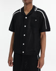 Casablanca Shirt White Stripe Mesh Ss Black