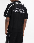 Casablanca Shirt White Stripe Mesh Ss Black