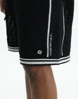 Casablanca Shorts White Stripe Mesh Black
