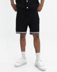 Casablanca Shorts White Stripe Mesh Black