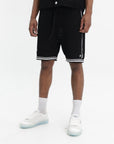Casablanca Shorts White Stripe Mesh Black