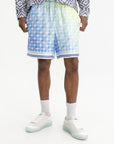 Casablanca Shorts Tennis Tile Silk Blue
