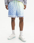 Casablanca Shorts Tennis Tile Silk Blue