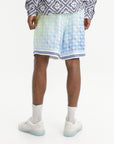 Casablanca Shorts Tennis Tile Silk Blue