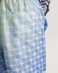 Casablanca Shorts Tennis Tile Silk Blue