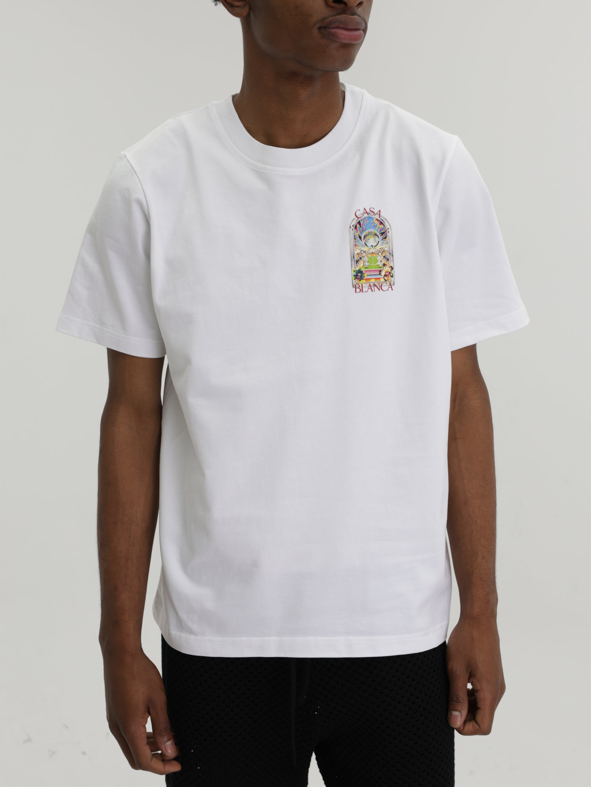 Casablanca T-Shirt Tennis Landscape White