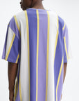 Karl; Kani T-Shirt Small Sign Stripe Lilac-Ivory-Off-White