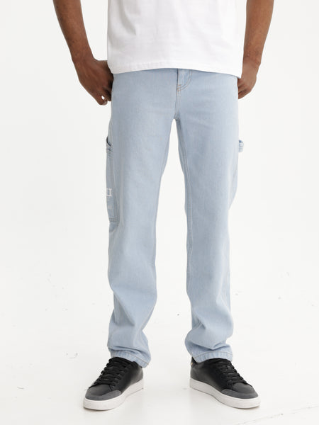 Karl Kani Retro Baggy Workwear Denim Bleached Blue - AL Capone Premium