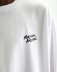 Maison Kitsune T-Shirt Handwriting Oversize White-Black