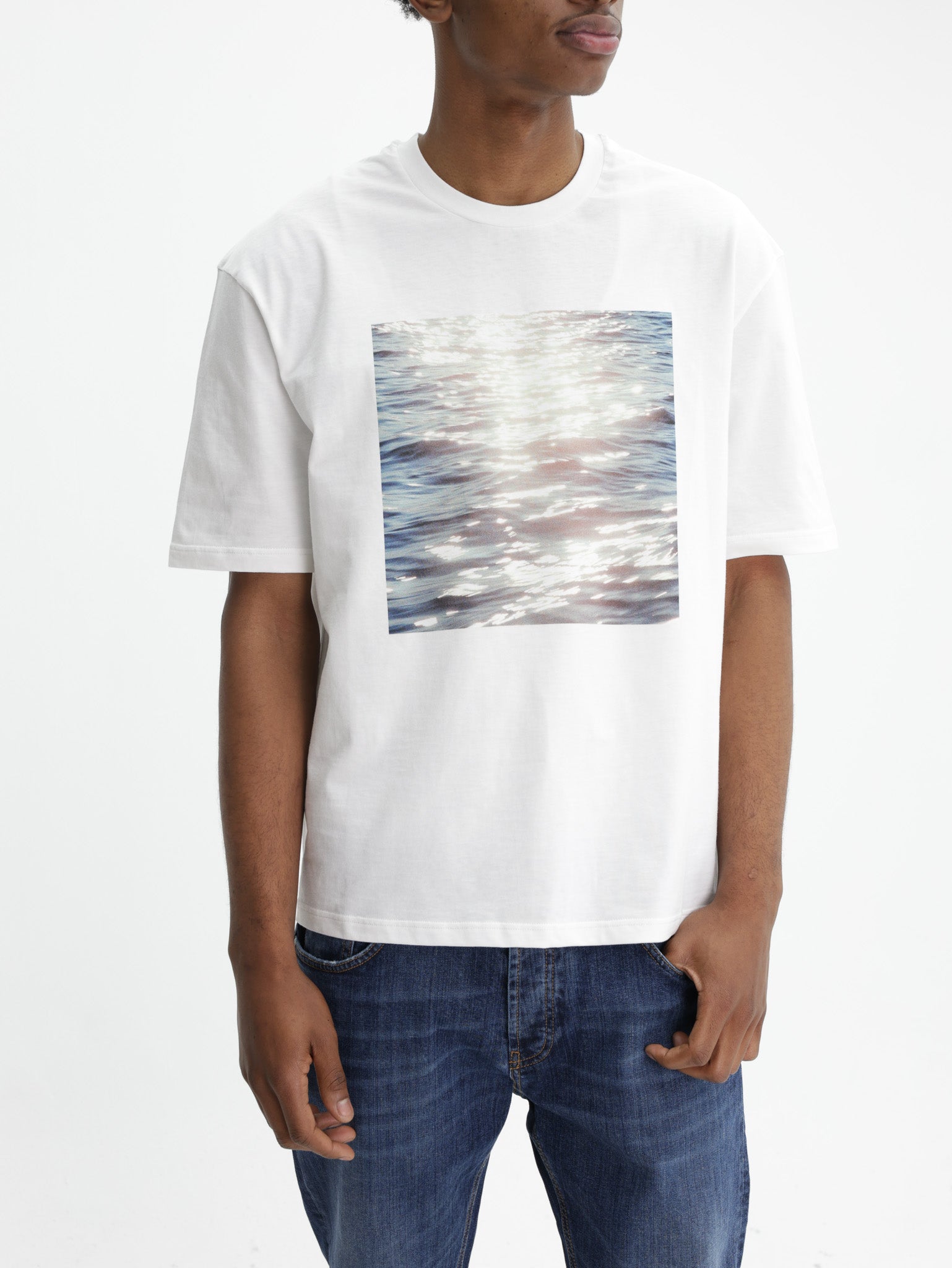 Jil Sander T-Shirt Ocean Print  White