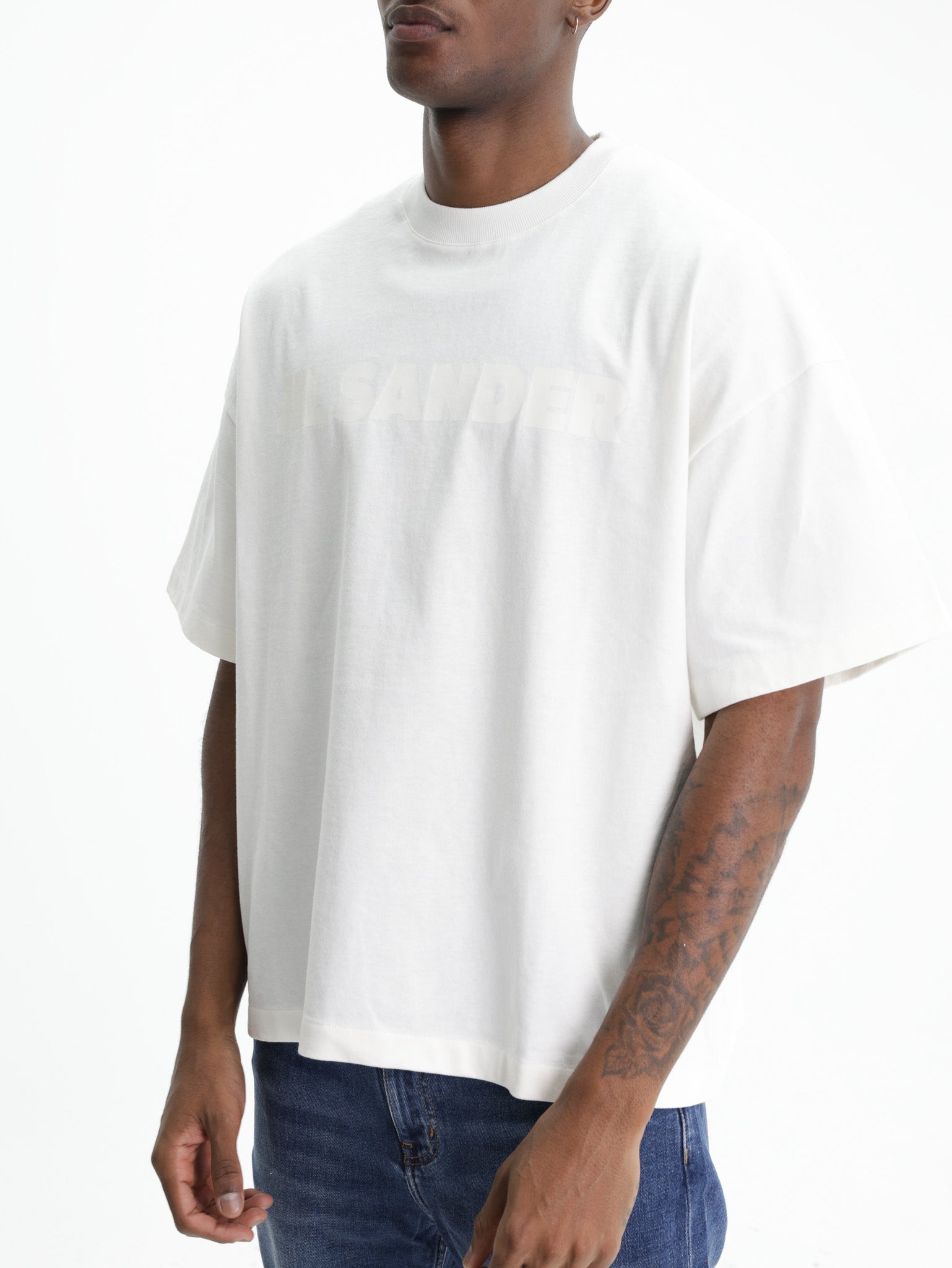 Jil Sander T-Shirt White Print Crew White