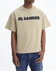 Jil Sander T-Shirt Black Print Crew Tan