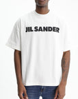 Jil Sander T-Shirt Black Print Crew White