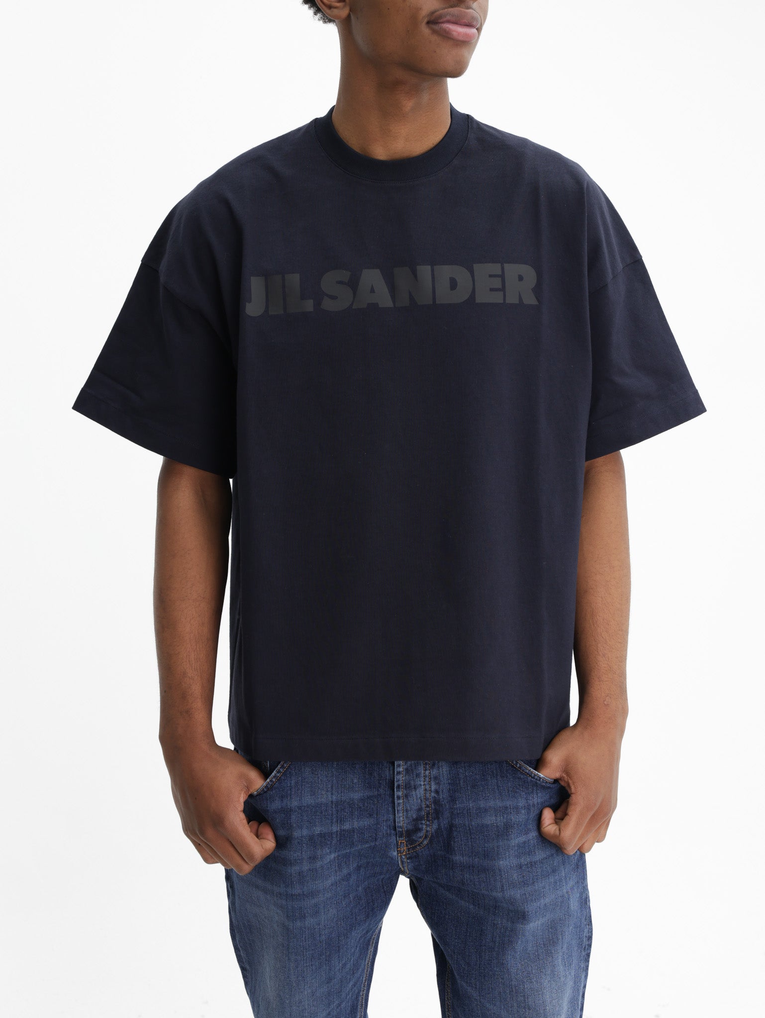 Jil Sander T-Shirt Print Crew Oversized Black