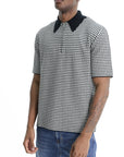 Jil Sander Golfer Zip Ss Checkered Black/white